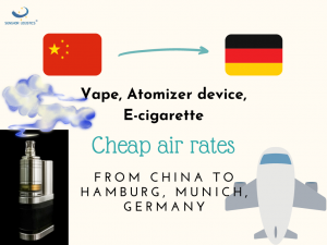 El dispositiu Vape Atomizer El cigarret electrònic té tarifes d'aire barates de la Xina a Hamburg, Munic, Alemanya